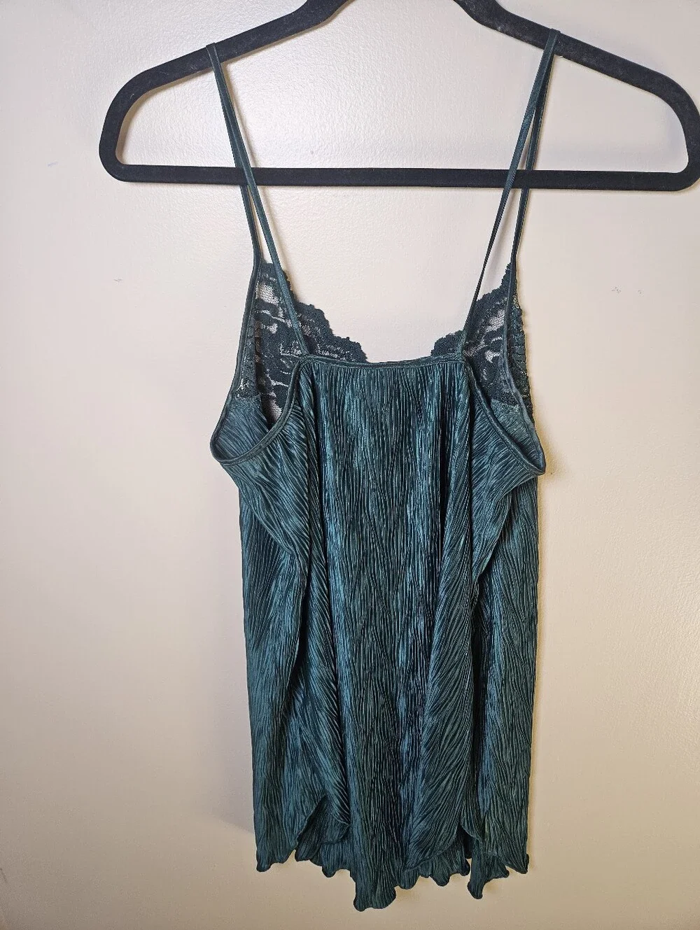 Dentelle Green Vintage Satin Mini Chemise Sexy Babydoll Nightgown Lingerie MED - Picture 6 of 10